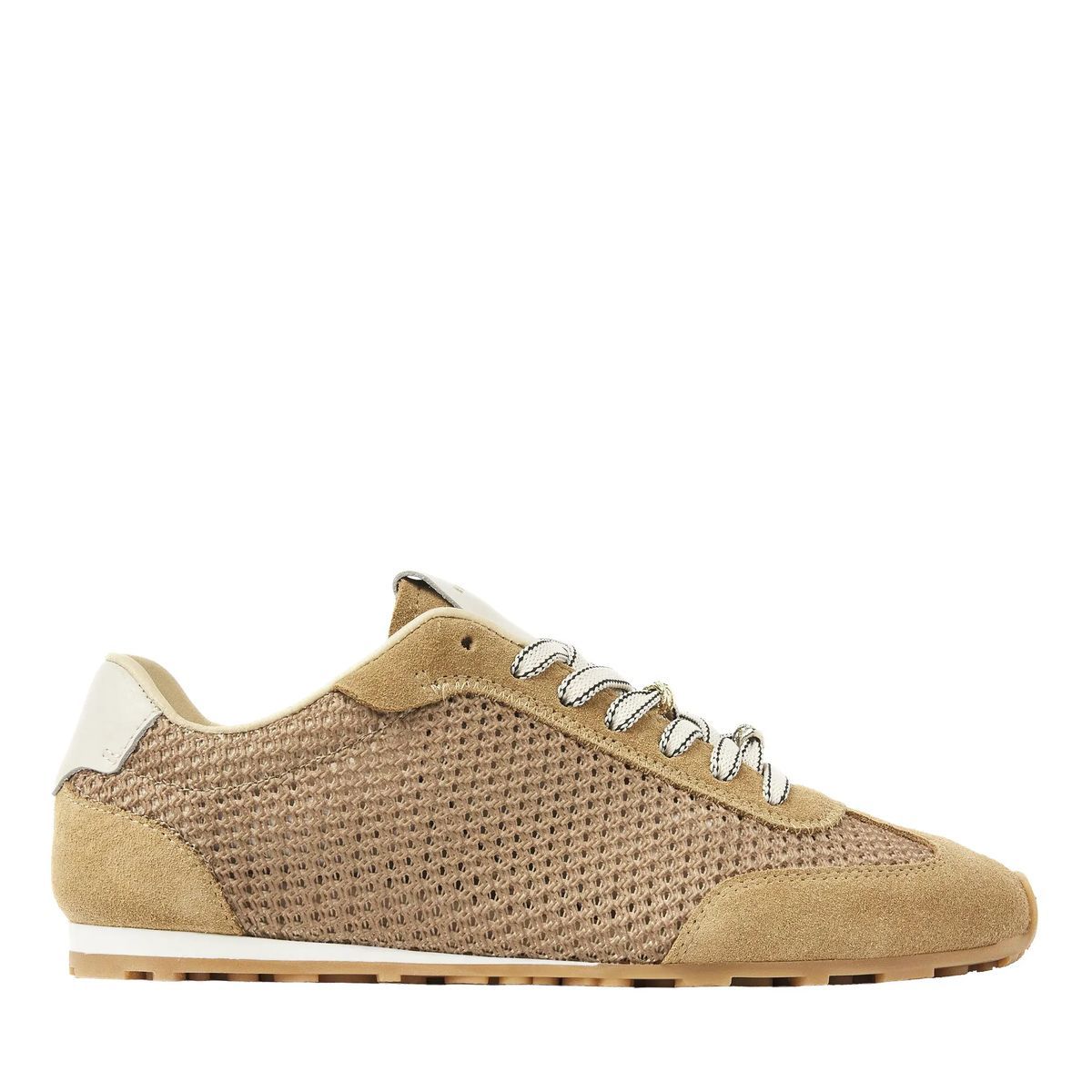 Vintage-inspirierte beige Wildleder-Sneakers