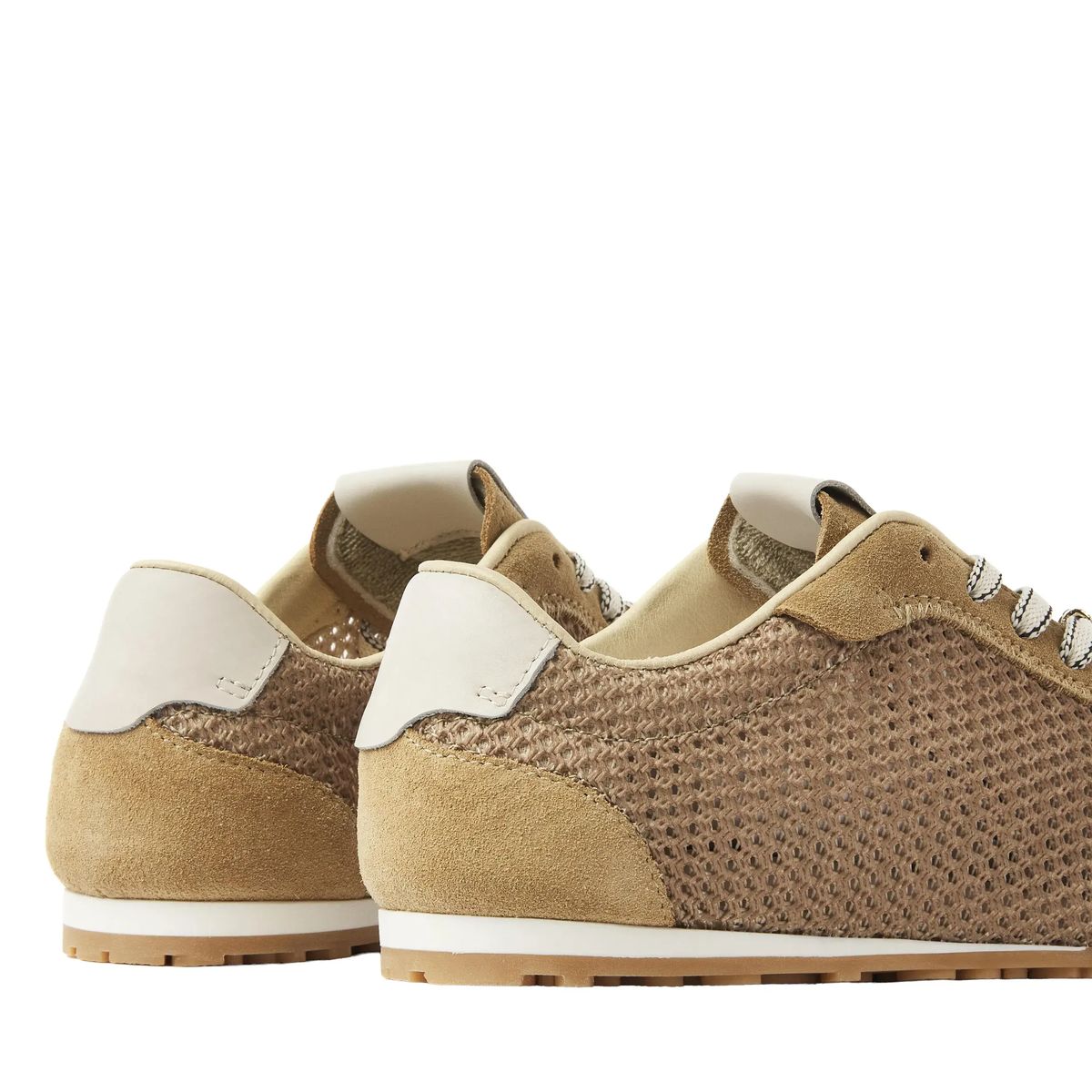 Vintage-inspirierte beige Wildleder-Sneakers