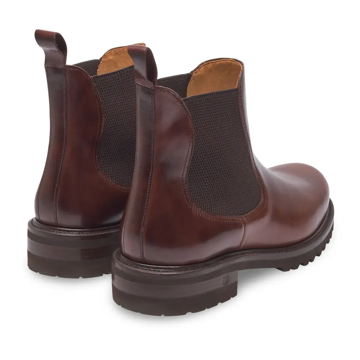 Braune Chelsea-Boots aus Leder mit Profilsohle