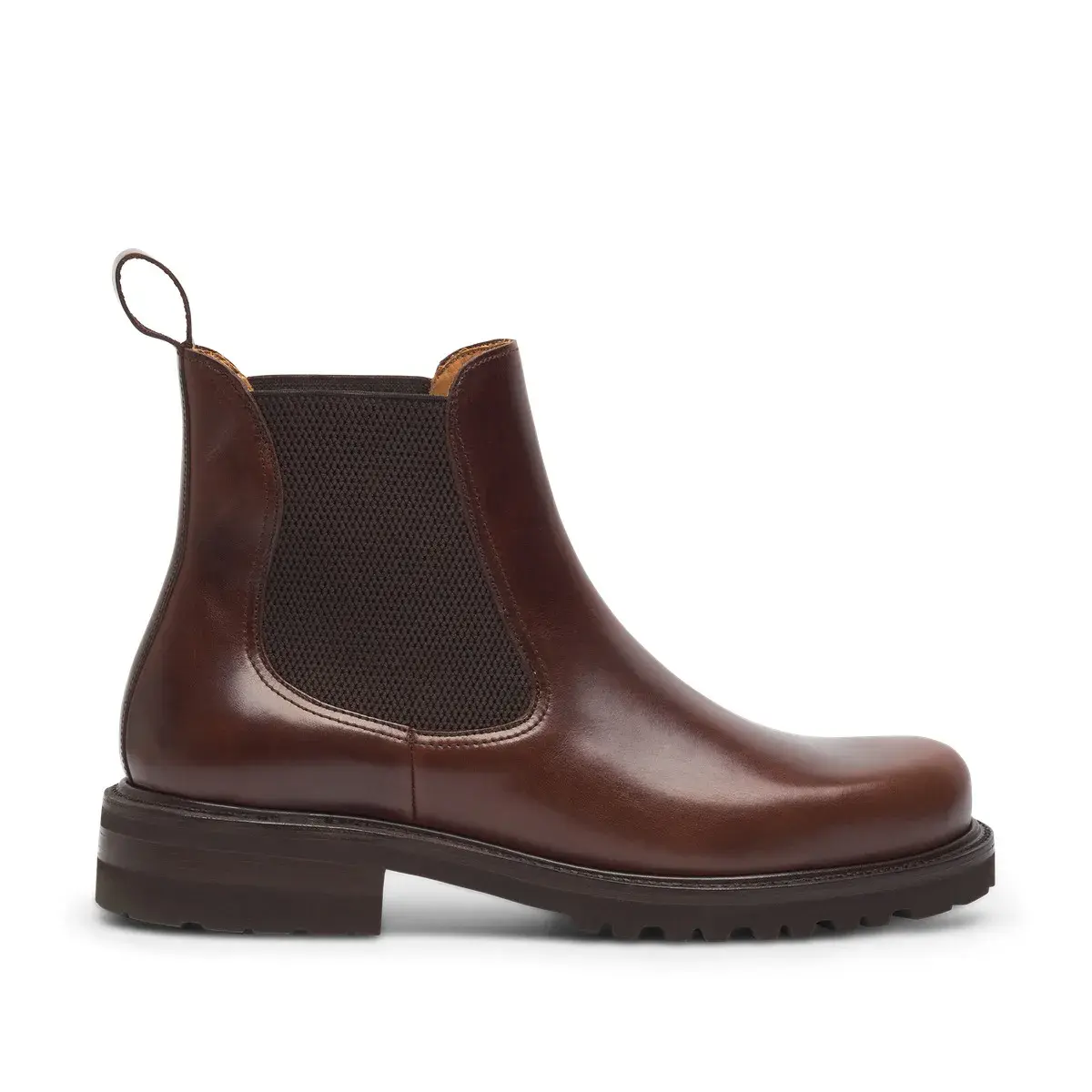 Braune Chelsea-Boots aus Leder mit Profilsohle
