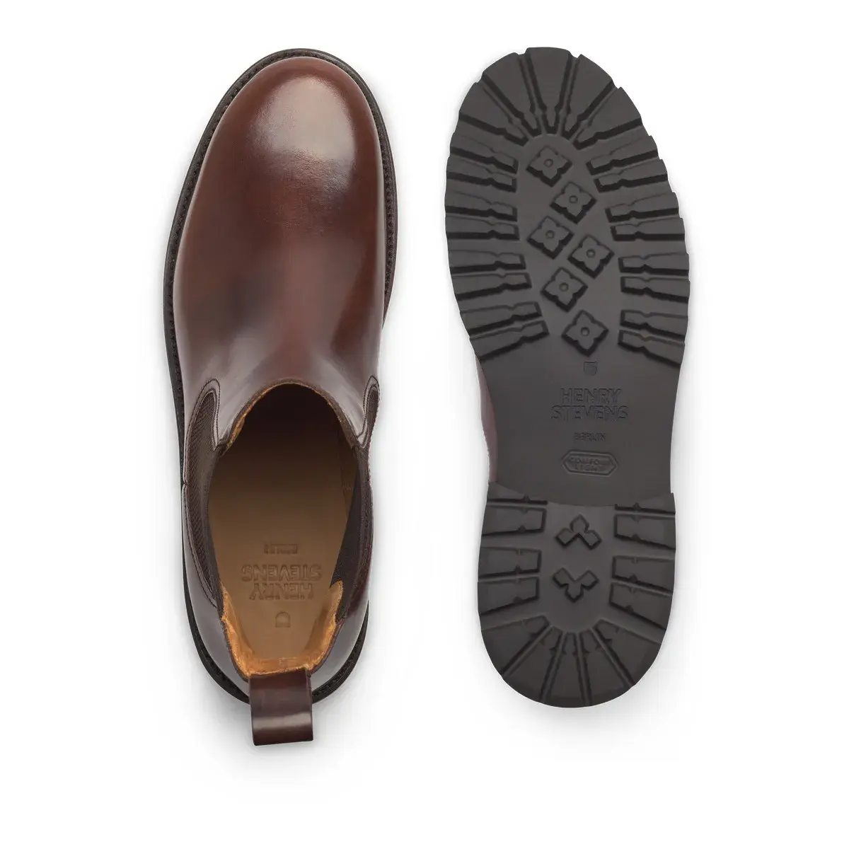 Braune Chelsea-Boots aus Leder mit Profilsohle