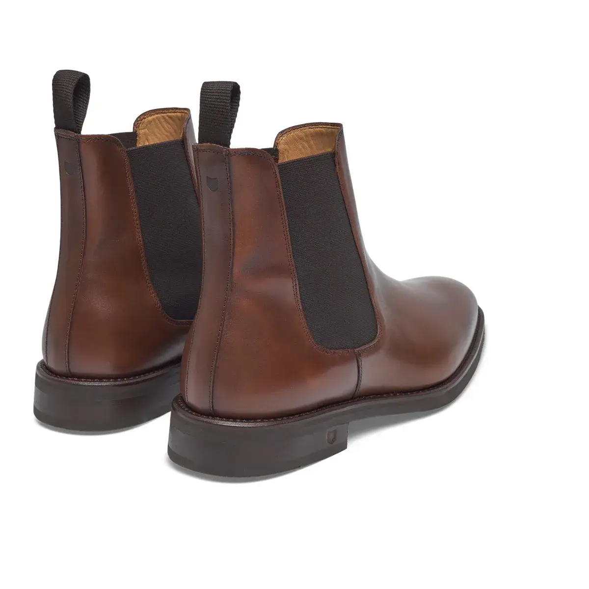 Braune Chelsea Boots aus Leder für Damen
