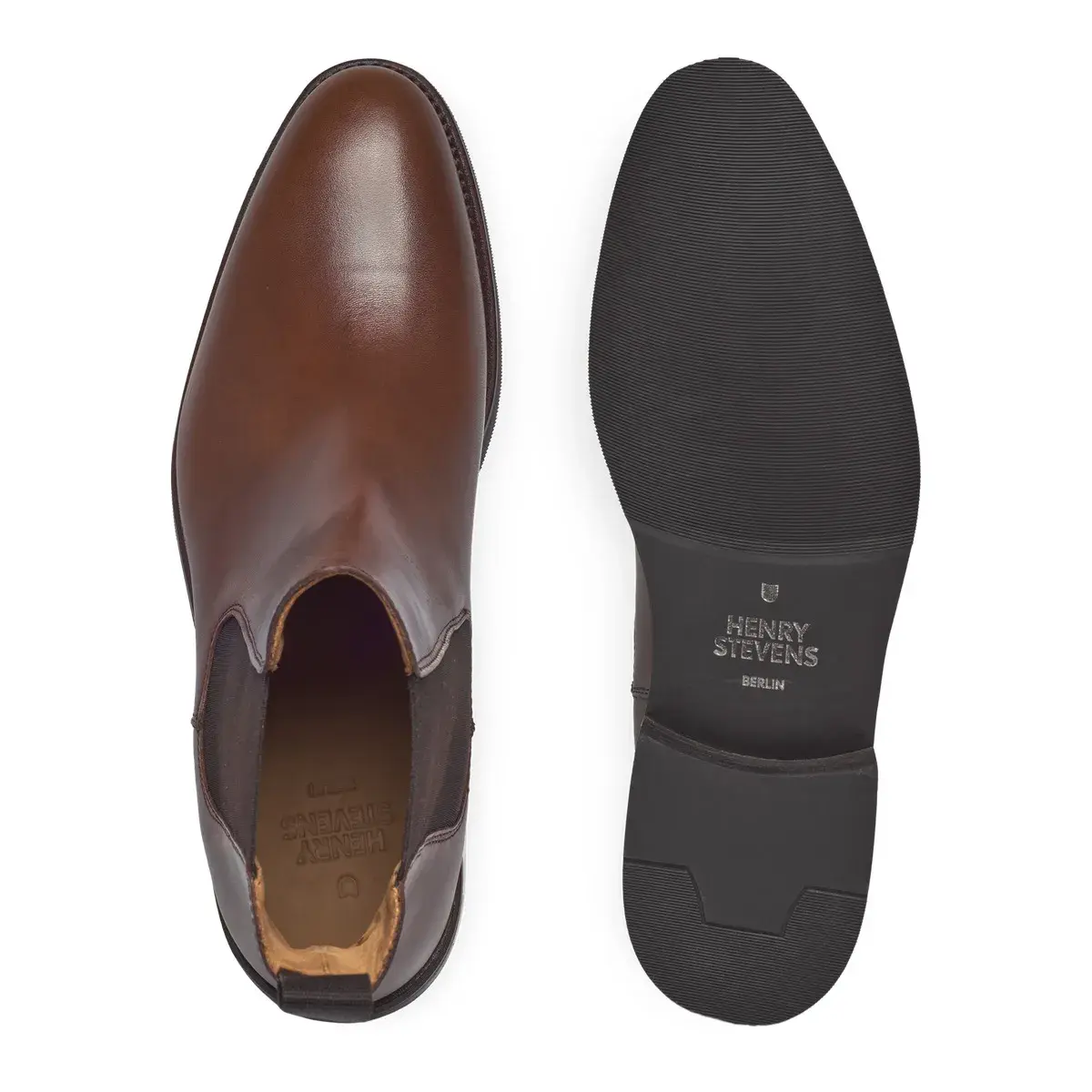 Braune Chelsea Boots aus Leder für Damen