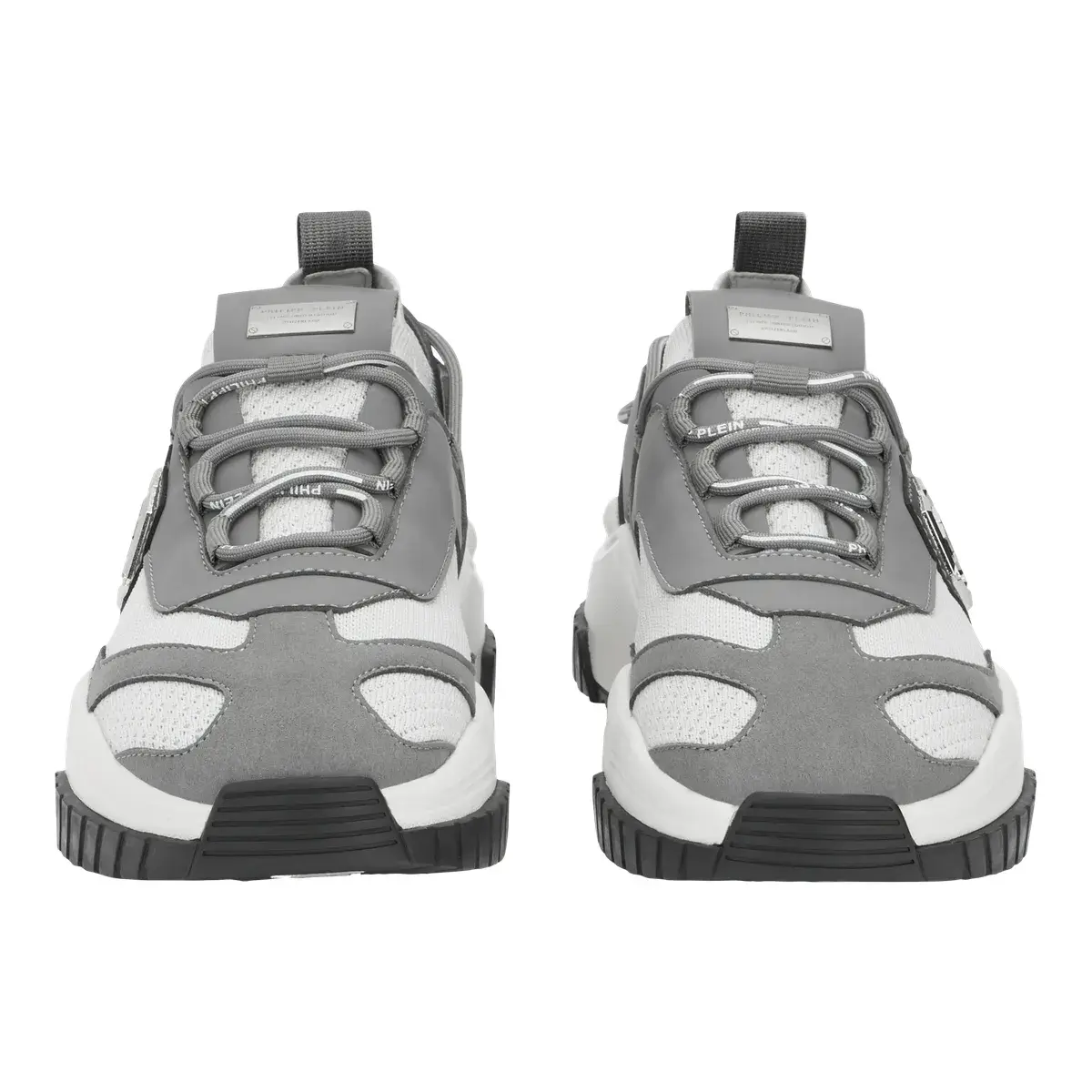 Grauer Philipp Plein Hexagon Lauf-Sneaker
