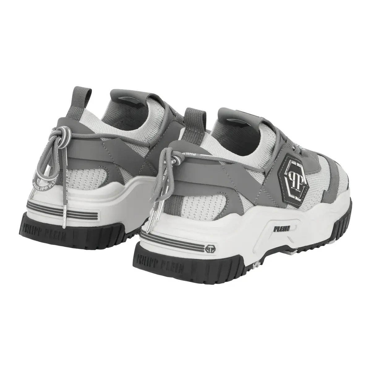 Grauer Philipp Plein Hexagon Lauf-Sneaker