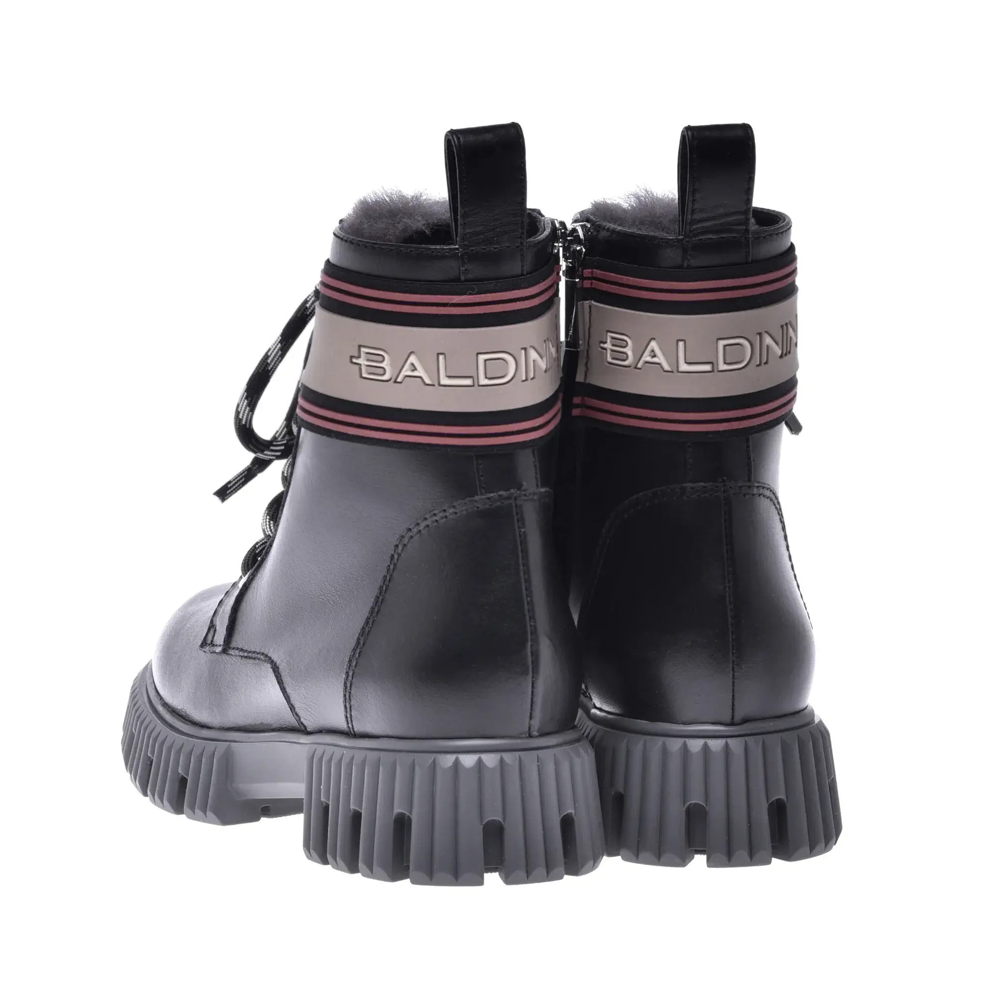 Schwarze Leder-Stiefeletten im Combat-Stil