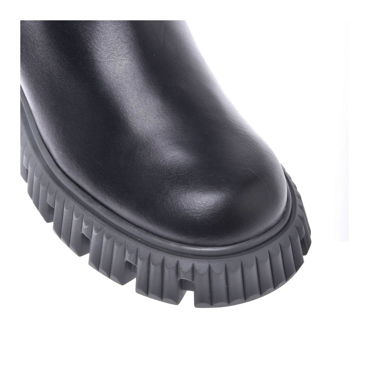 Knöchelhohe Lederstiefel mit Chunky-Sohle