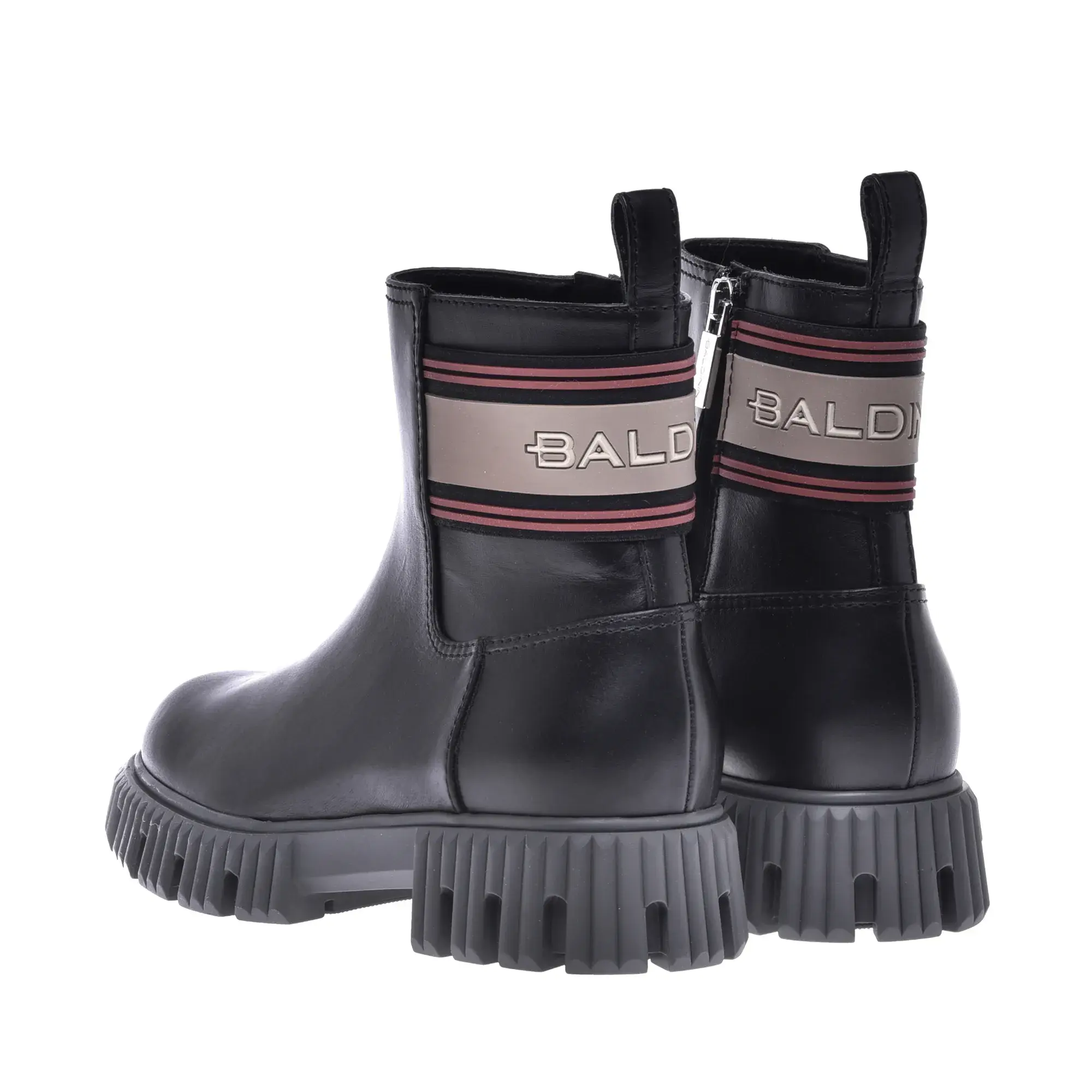 Knöchelhohe Lederstiefel mit Chunky-Sohle