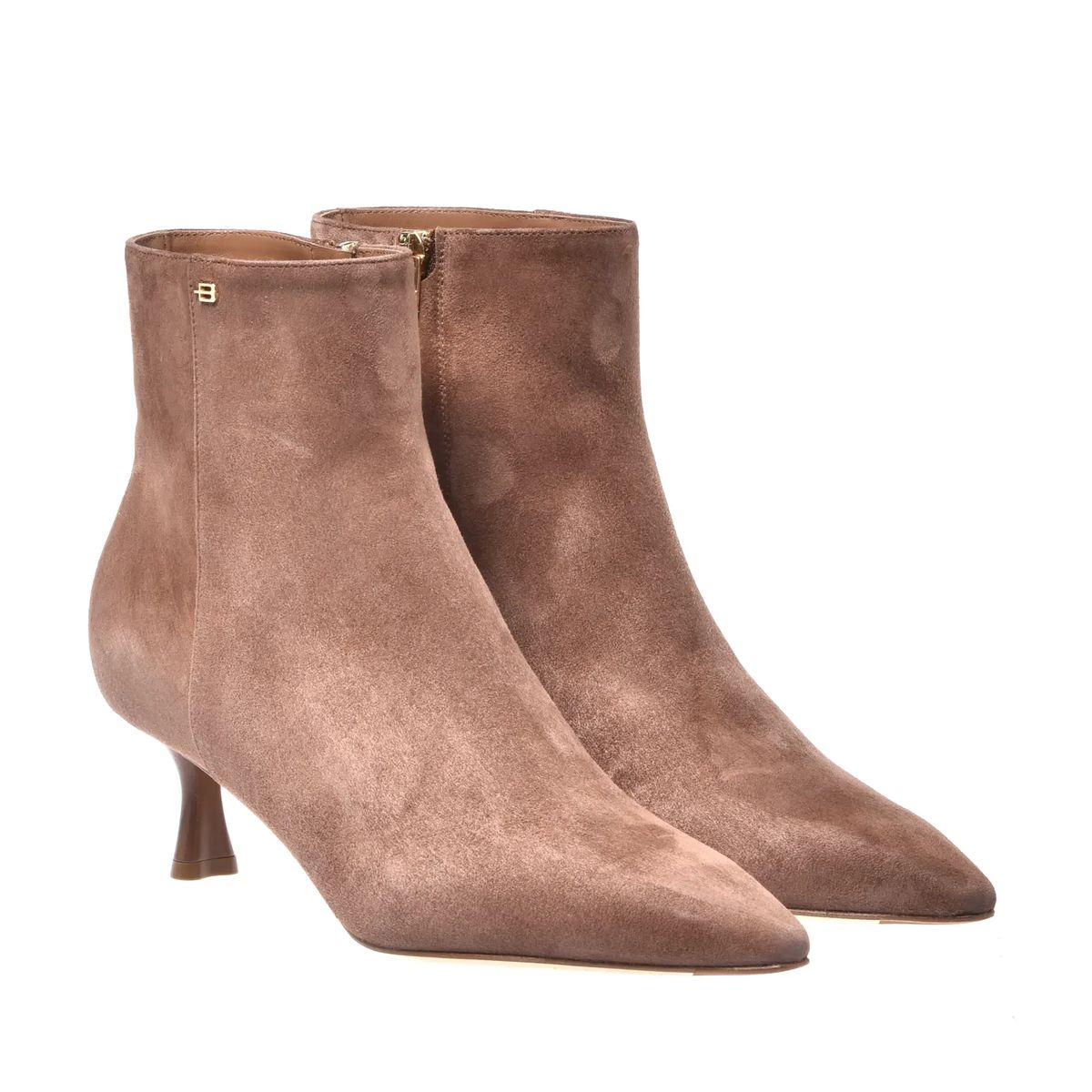 Stiefeletten aus Wildleder mit Kitten-Absatz