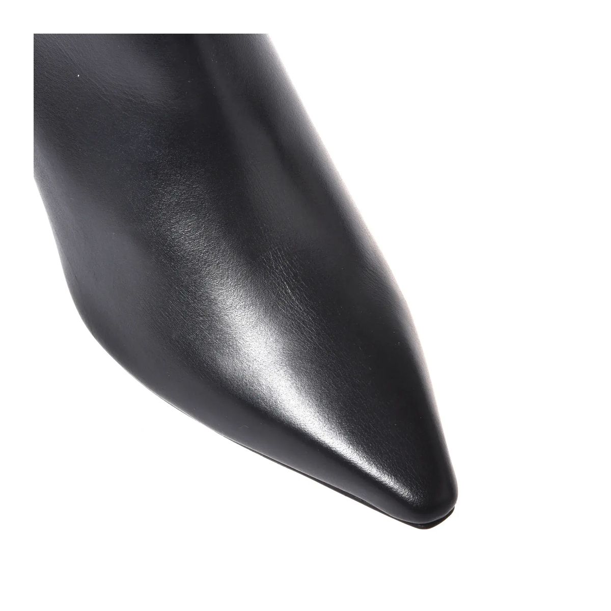 Schwarze spitze Stiefeletten aus Leder