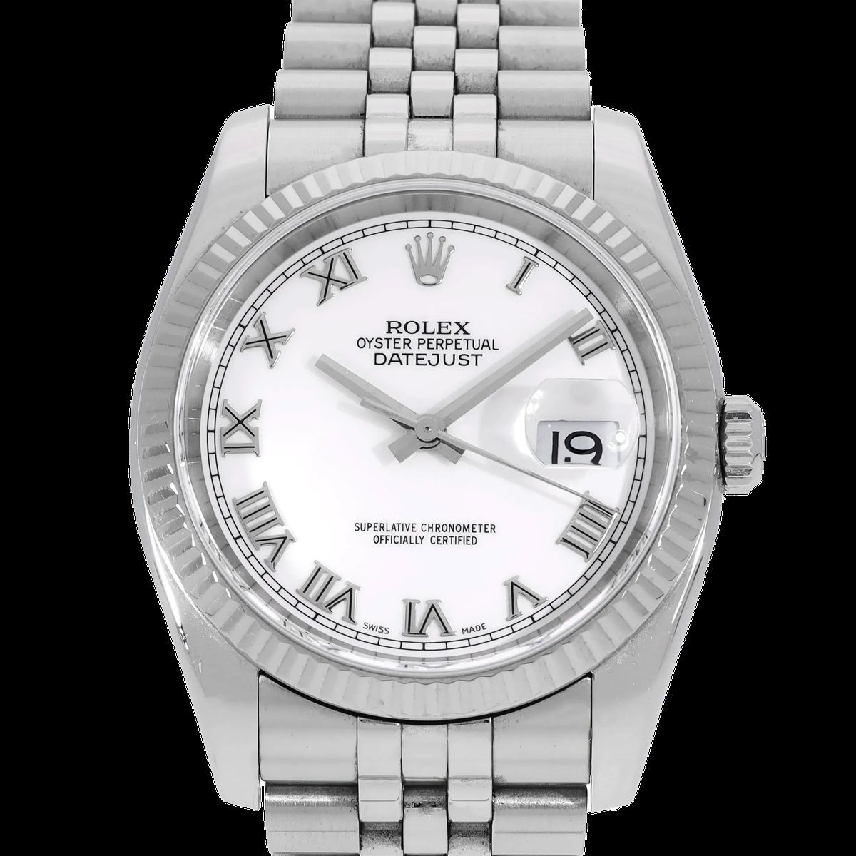 Silberne Oyster Perpetual Datejust Uhr