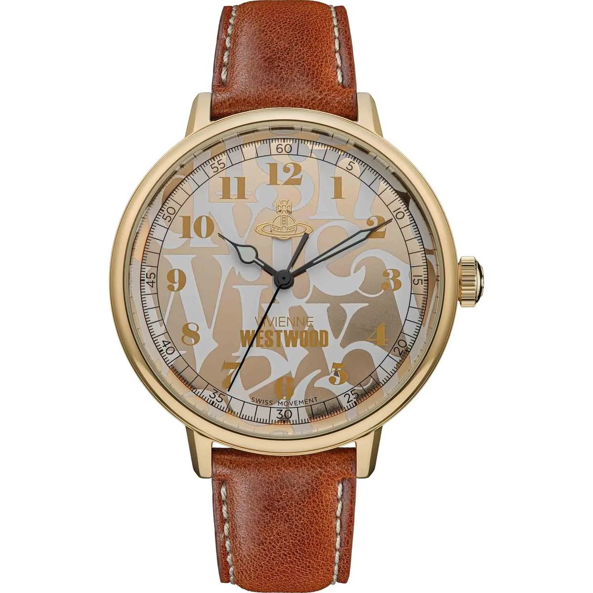 Cavendish Armbanduhr mit braunem Lederarmband