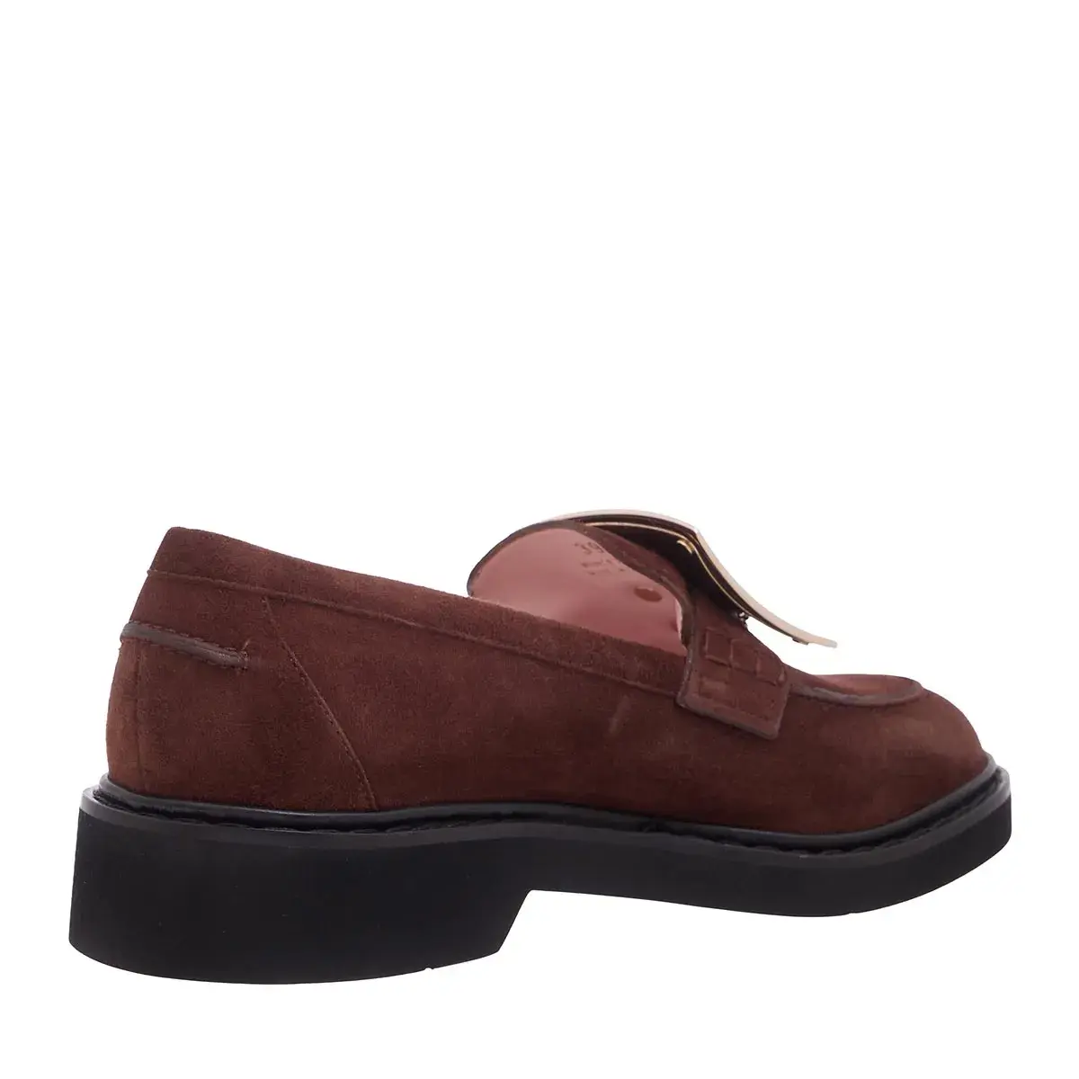 Wildleder Loafer mit Metallschnalle