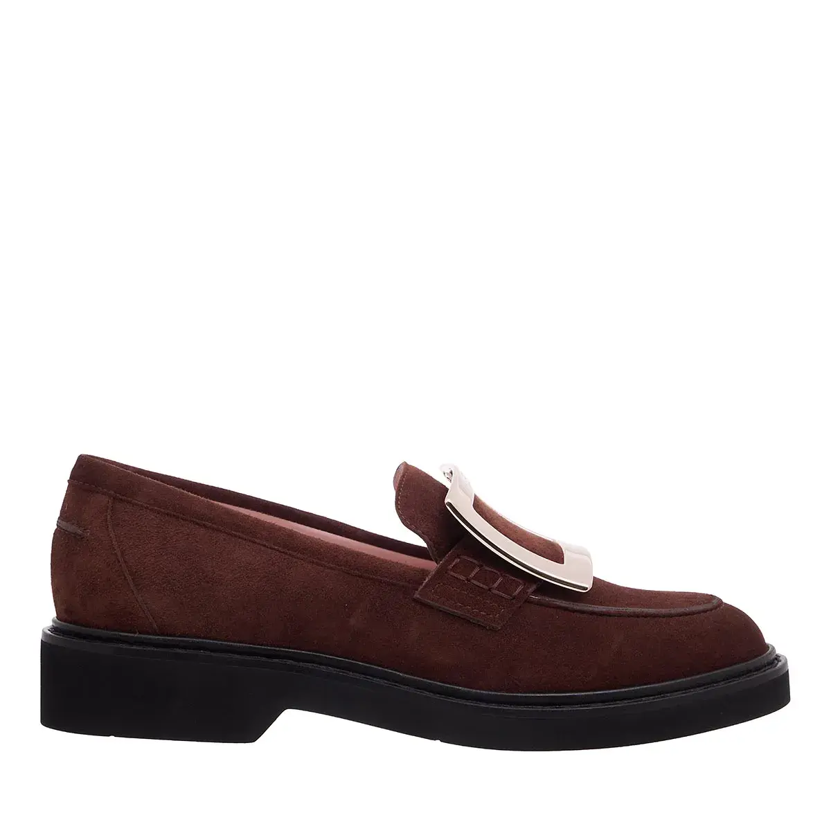 Wildleder Loafer mit Metallschnalle
