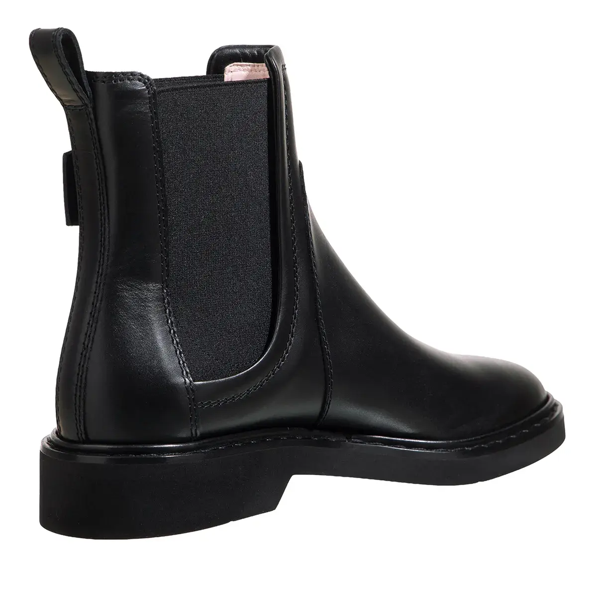 Schwarze Chelsea Lederstiefel mit Schnalle