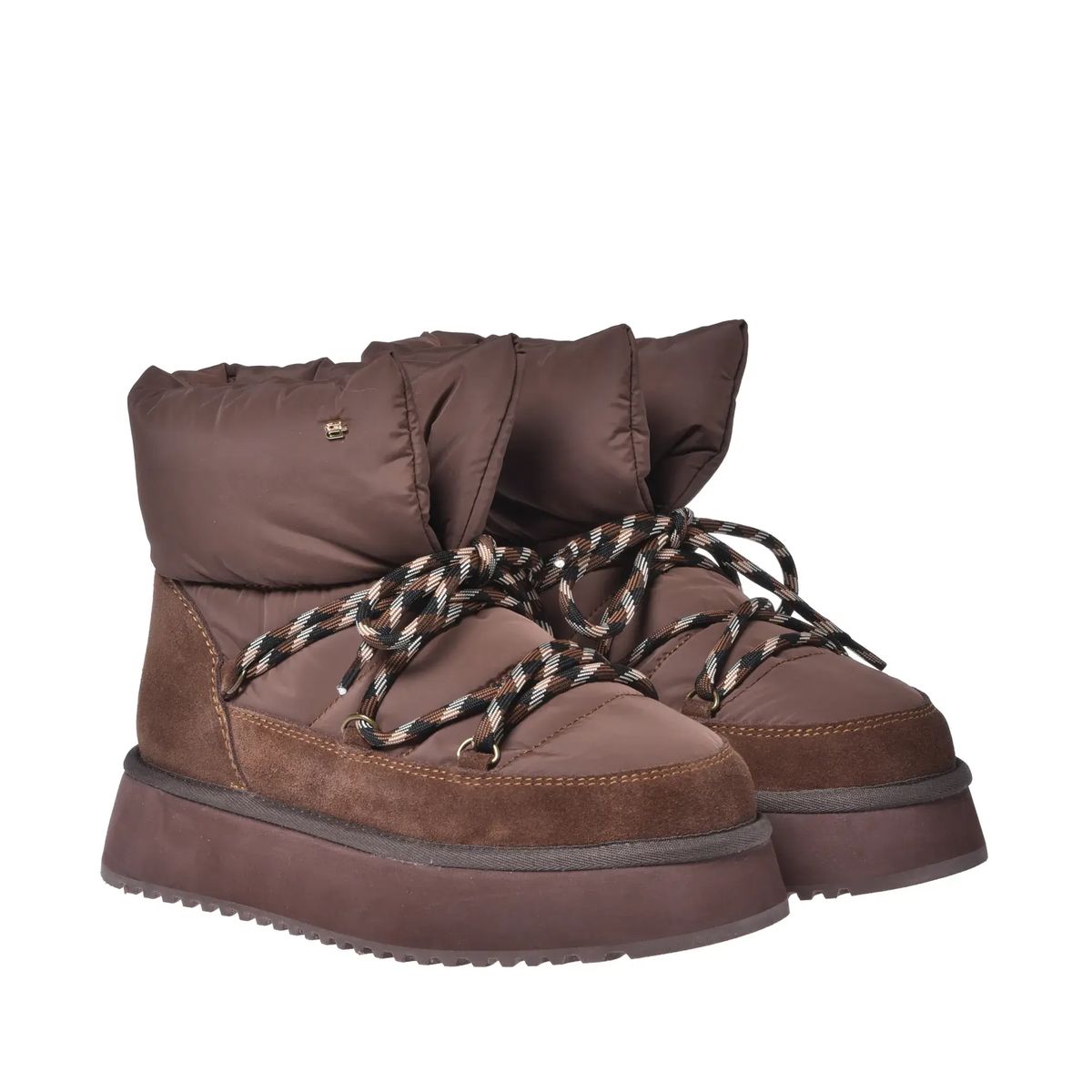 Gepolsterte Stiefeletten mit Wildlederakzent