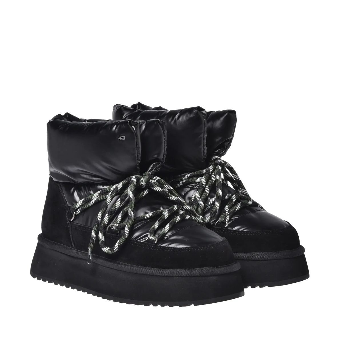 Schwarze gefütterte Winterstiefeletten