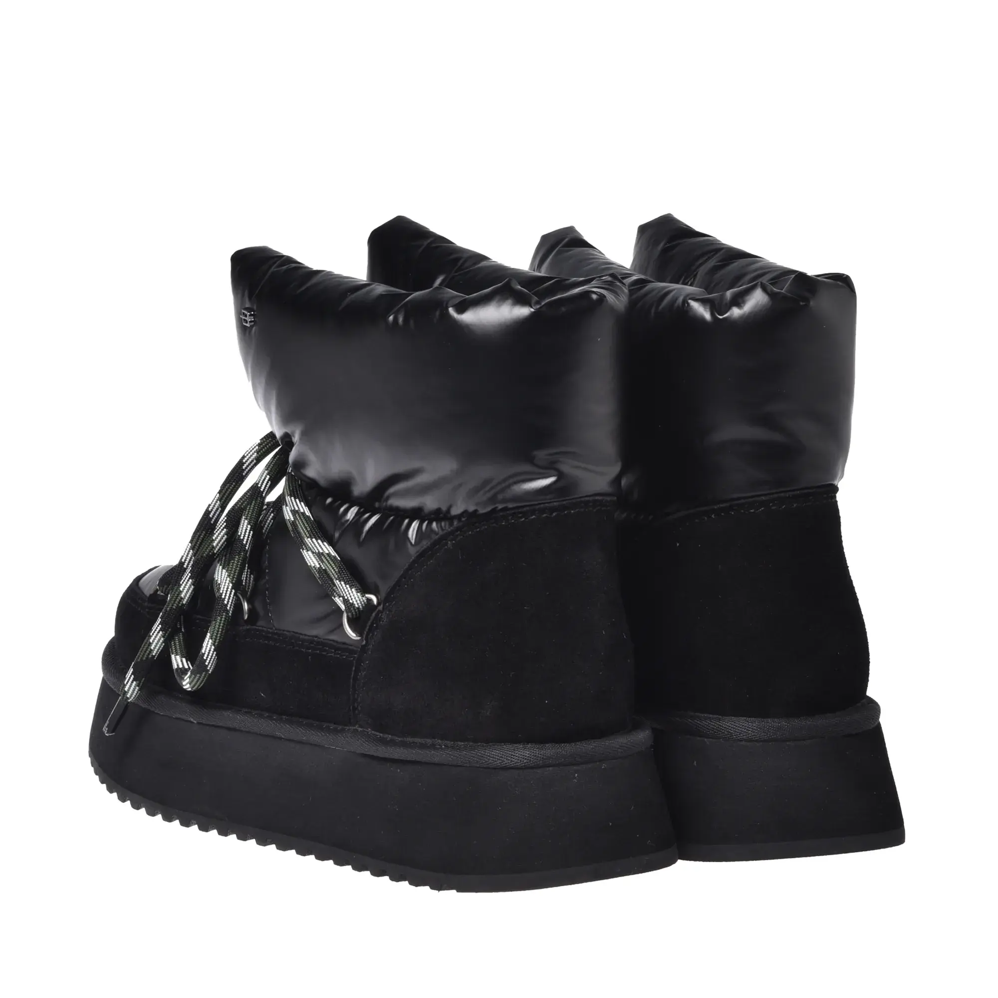 Schwarze gefütterte Winterstiefeletten