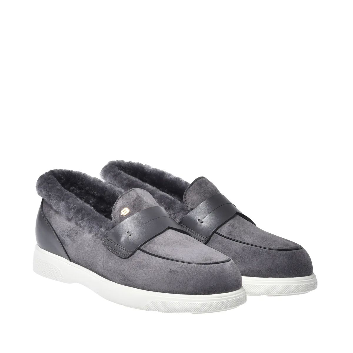 Wildleder Loafer mit Shearling-Futter