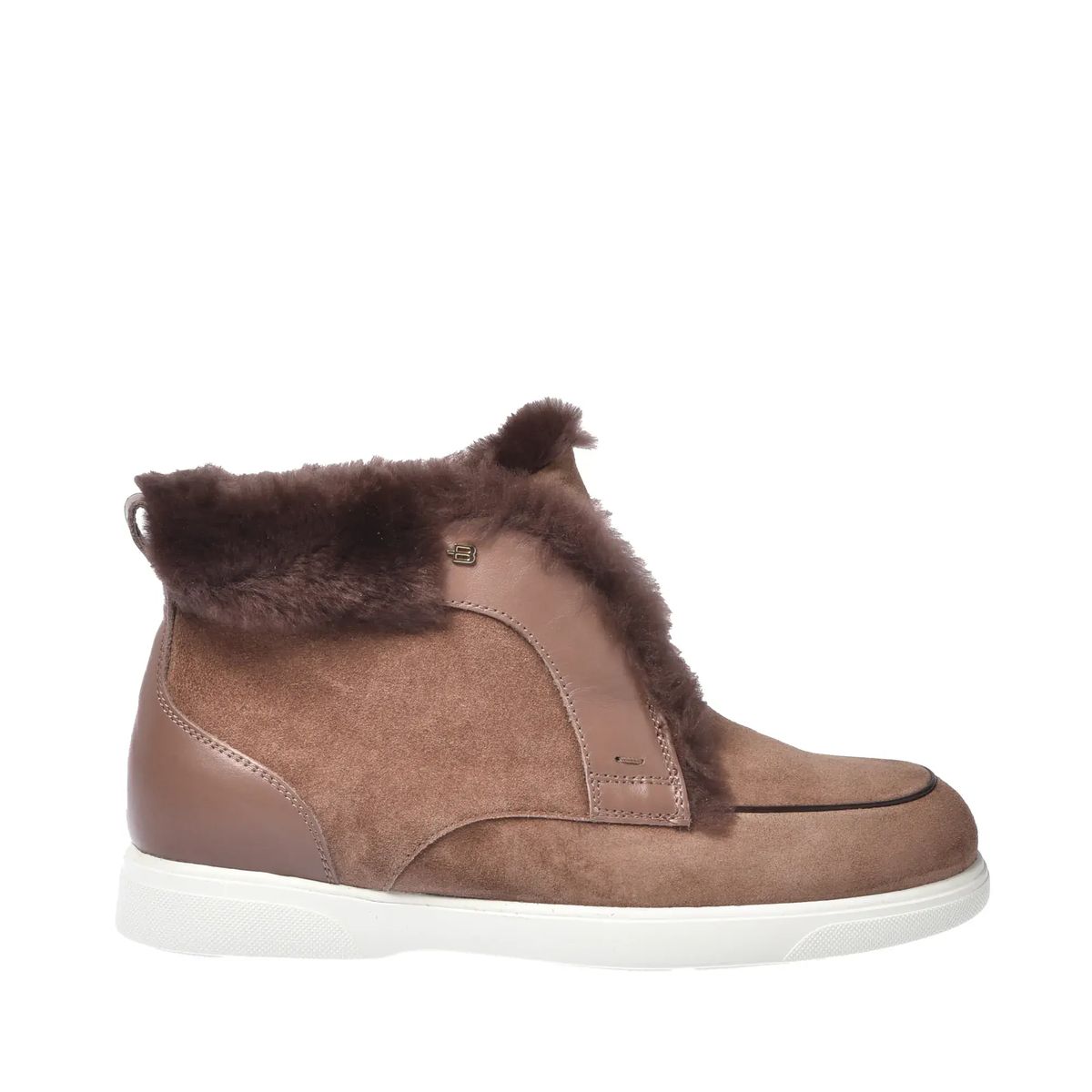 Stiefeletten aus Wildleder mit Shearlingbesatz