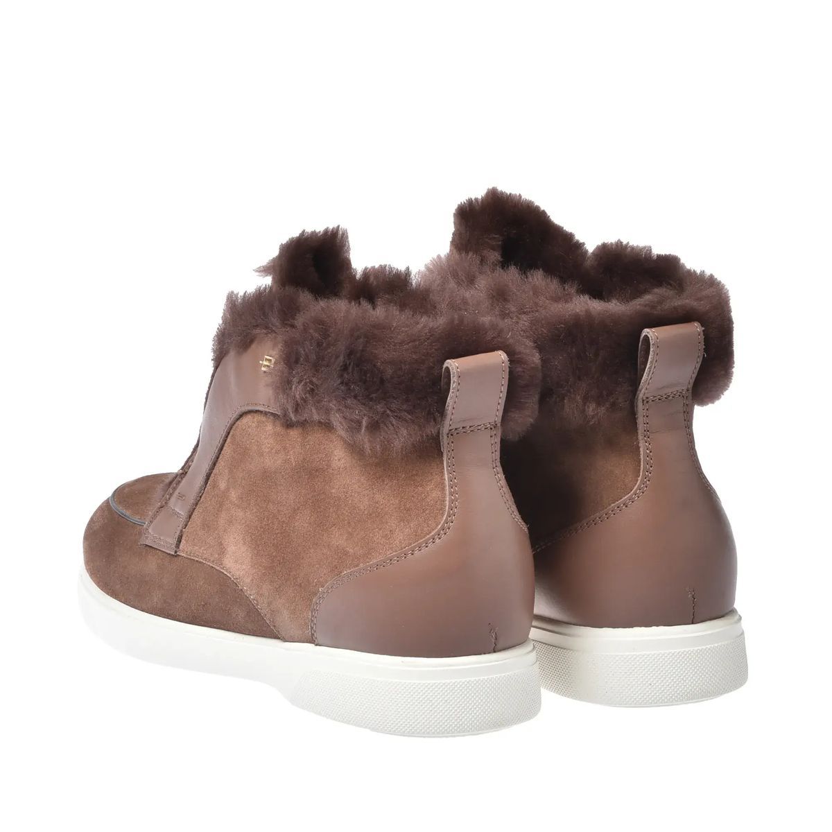 Stiefeletten aus Wildleder mit Shearlingbesatz