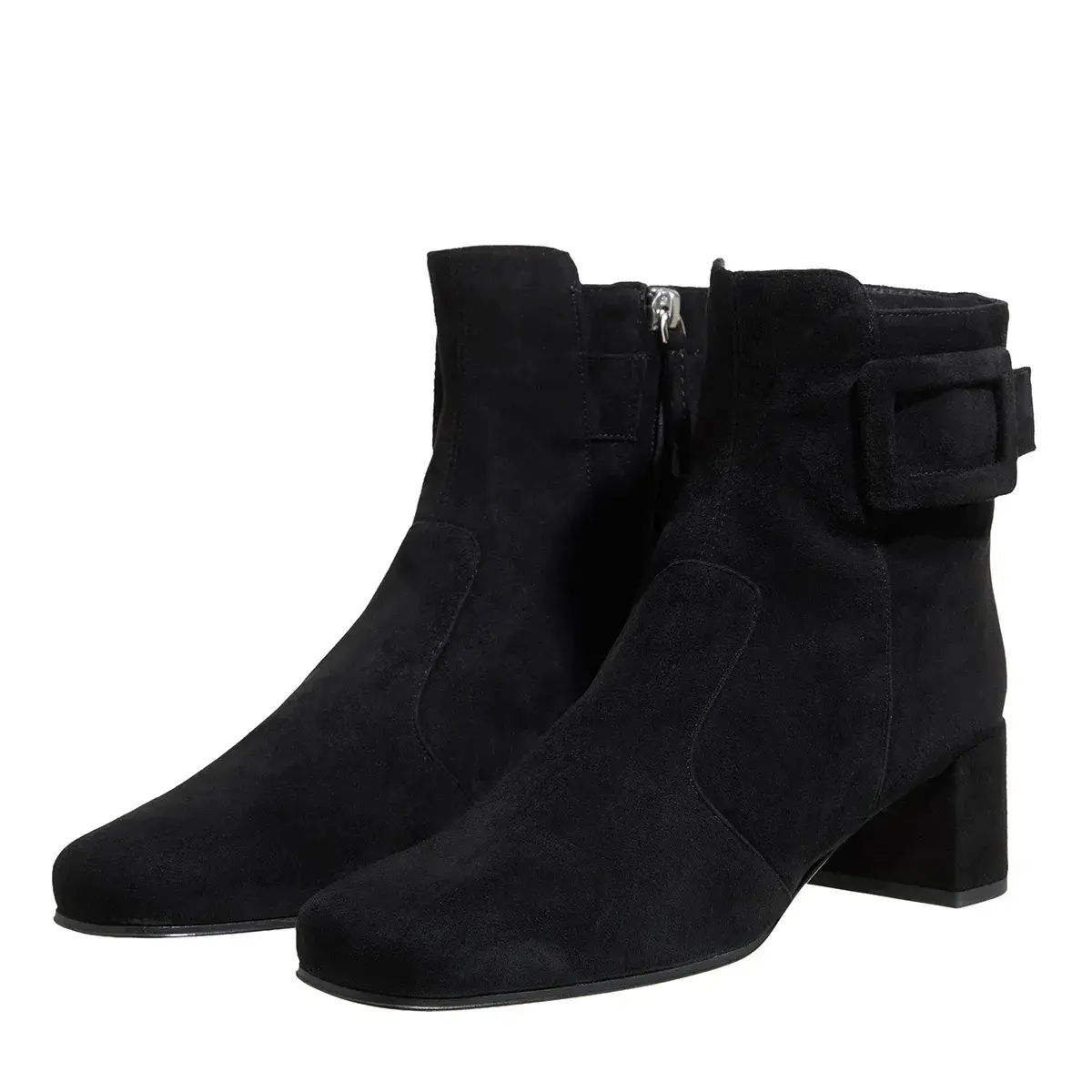 Wildleder-Stiefeletten mit Schnalle