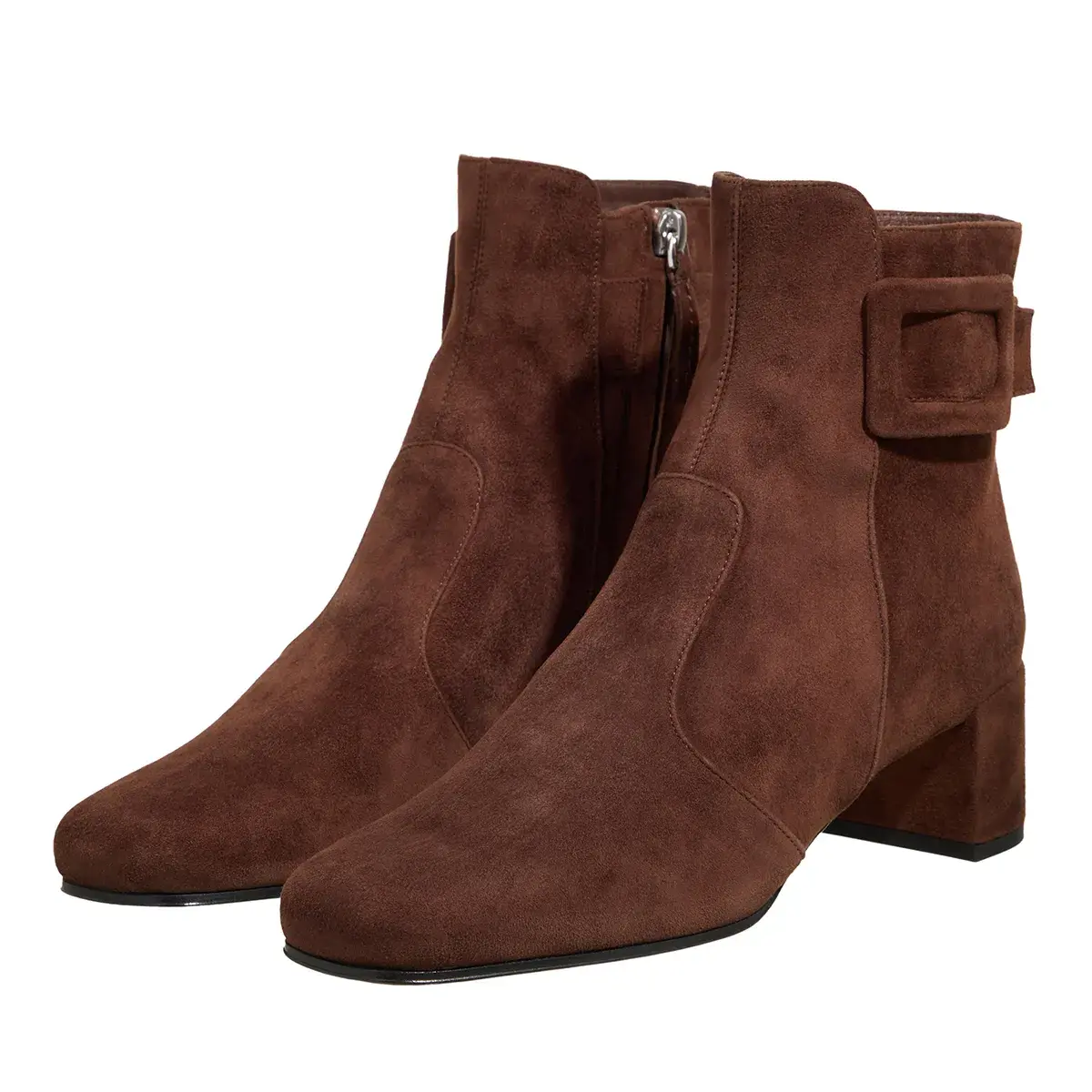 Stiefeletten aus Wildleder mit Schnallendetail