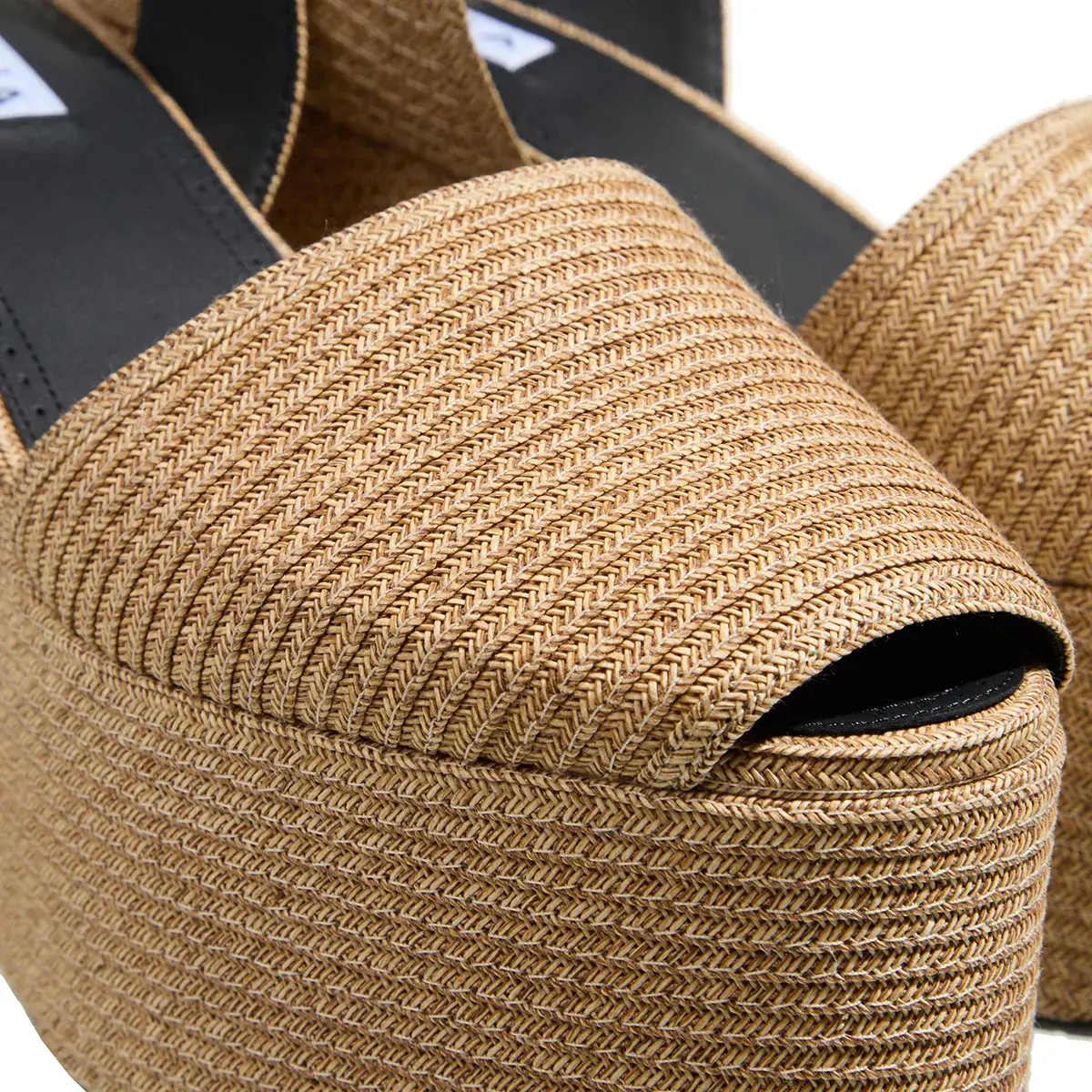 Gewebte Keilabsatz-Slingback-Sandalen