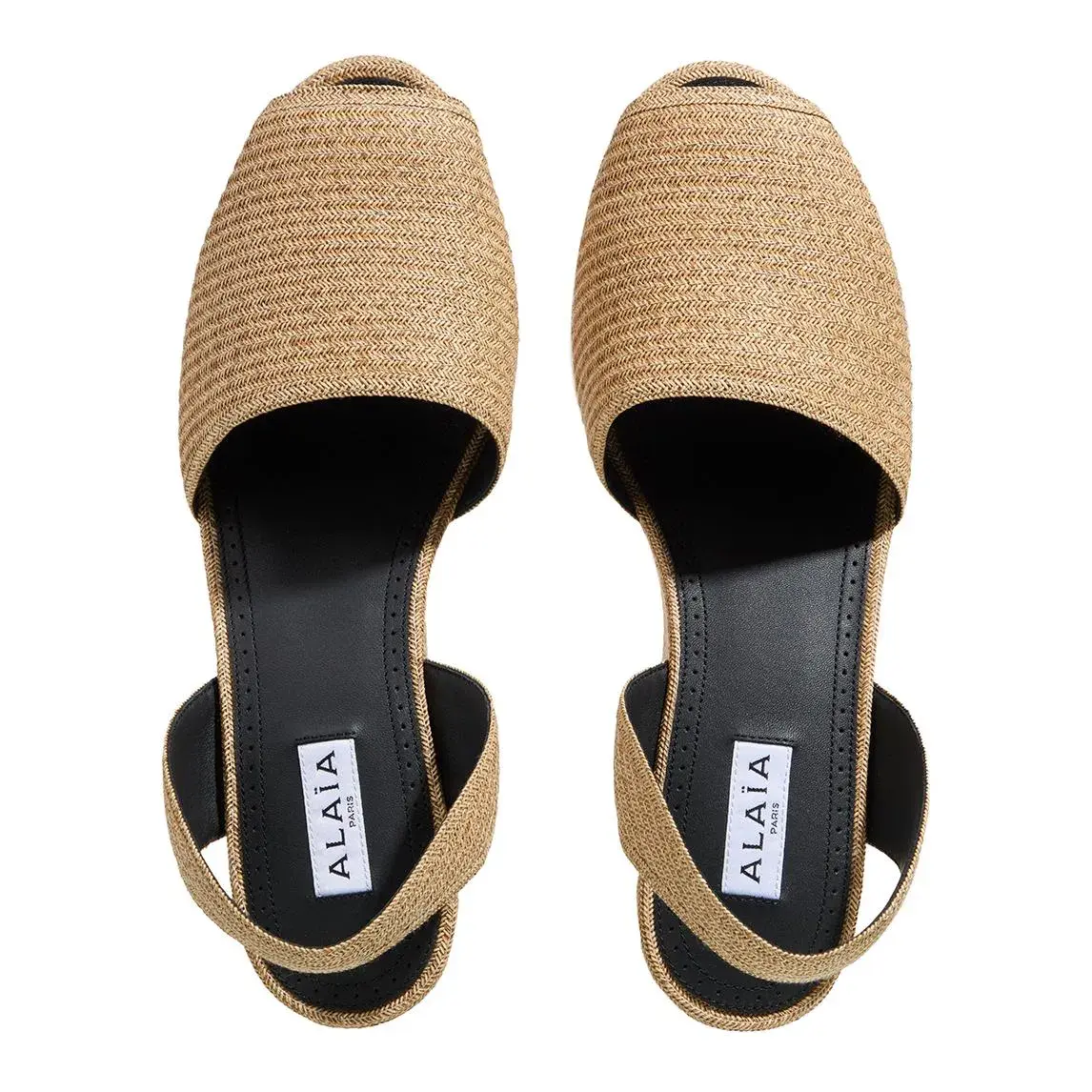 Gewebte Keilabsatz-Slingback-Sandalen