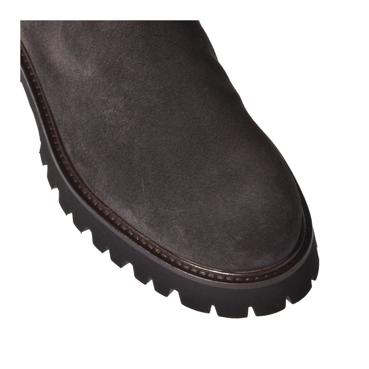 Stiefelette aus Wildleder mit Strickbund