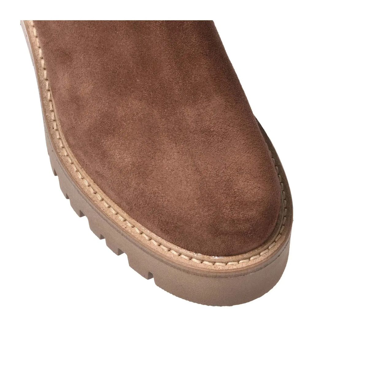 Stiefeletten aus Wildleder mit Strickmanschette