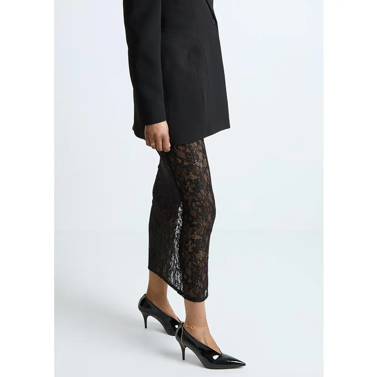 Lackleder Pumps mit spitzer Zehe