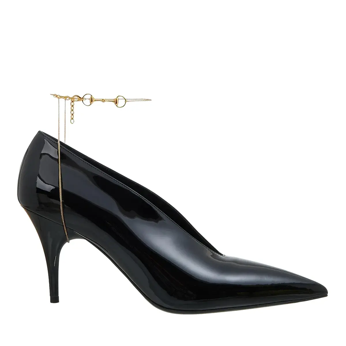 Lackleder Pumps mit spitzer Zehe