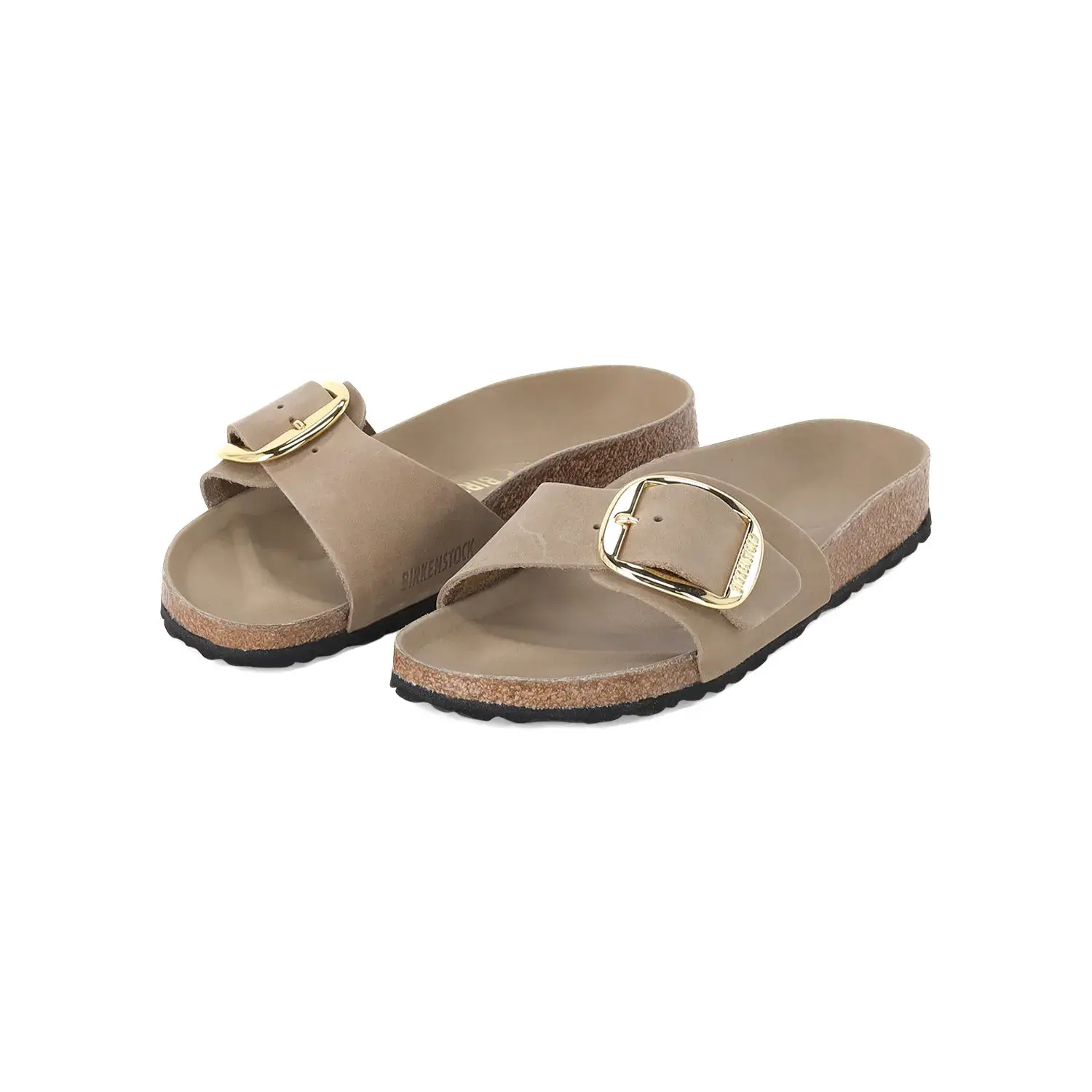 Elegante Schnallen-Pantolette in Taupe