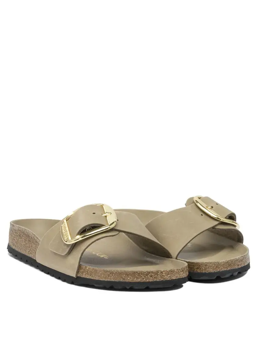 Elegante Schnallen-Pantolette in Taupe