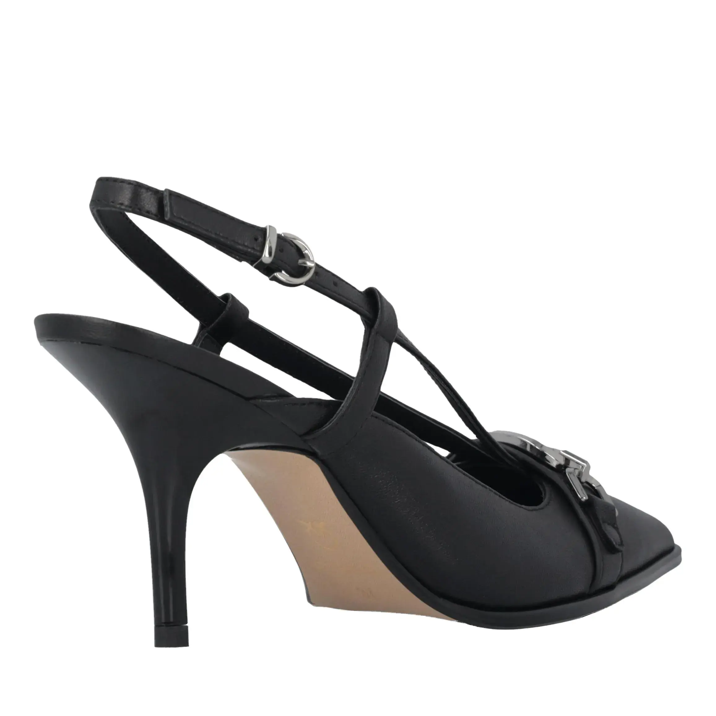 Elegante schwarze Slingback-Pumps mit spitzer Zehenpartie