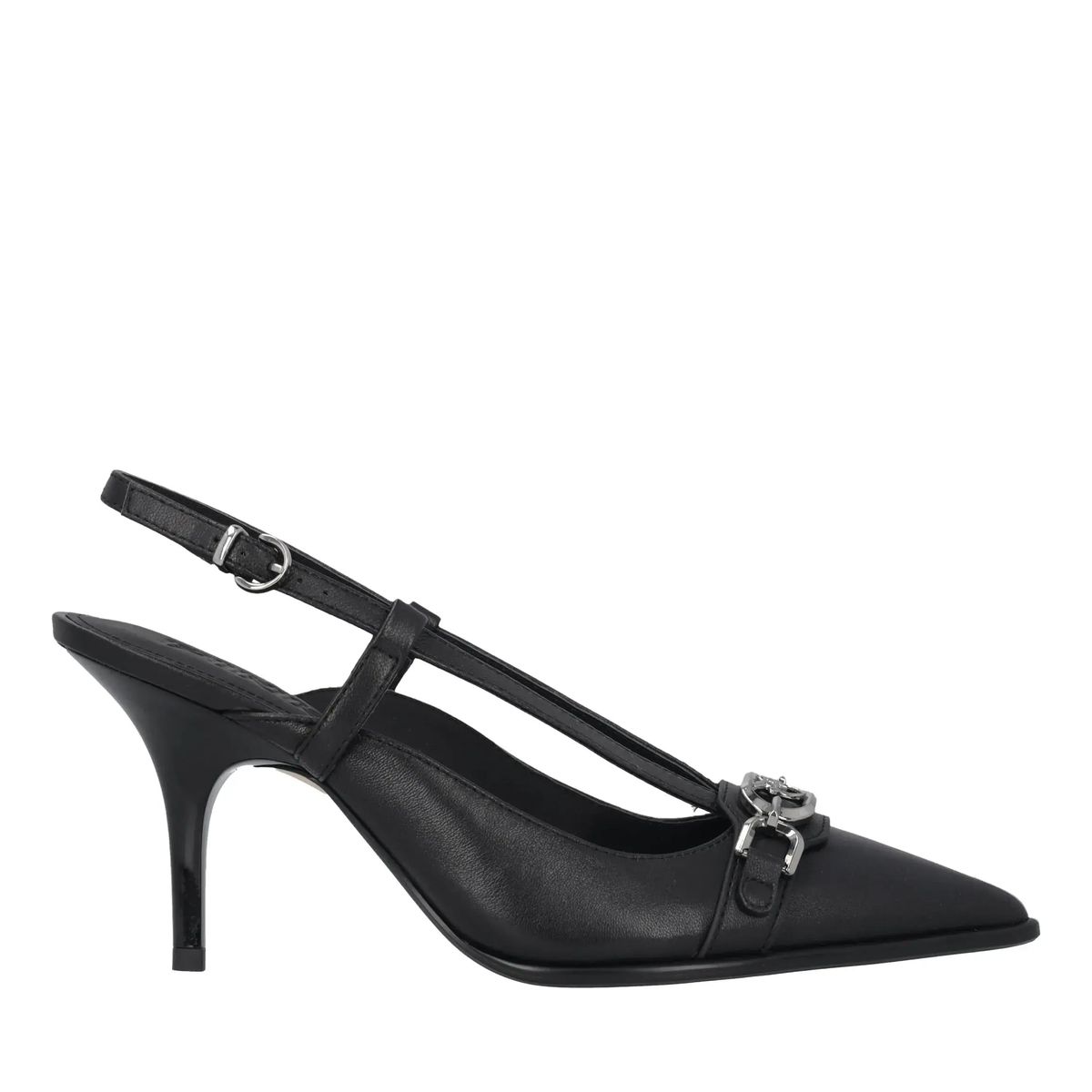 Elegante schwarze Slingback-Pumps mit spitzer Zehenpartie