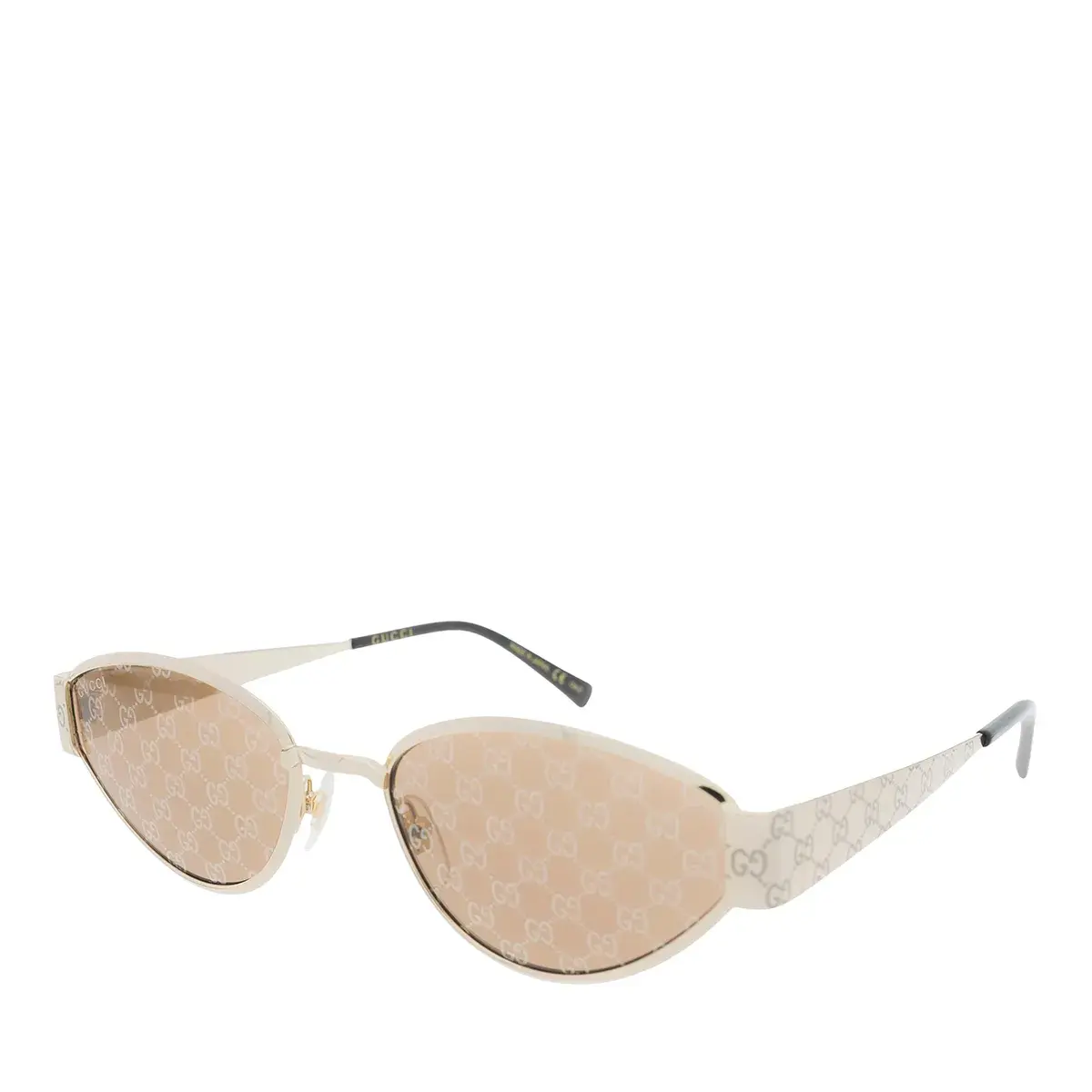 Sonnenbrille mit ovalem Musterrahmen