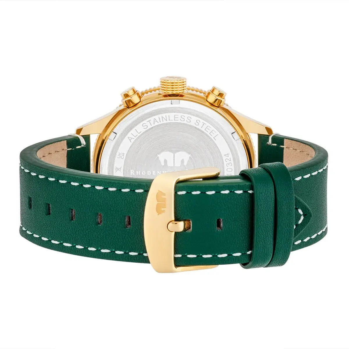 Klassische grüne Chronograph Lederuhr