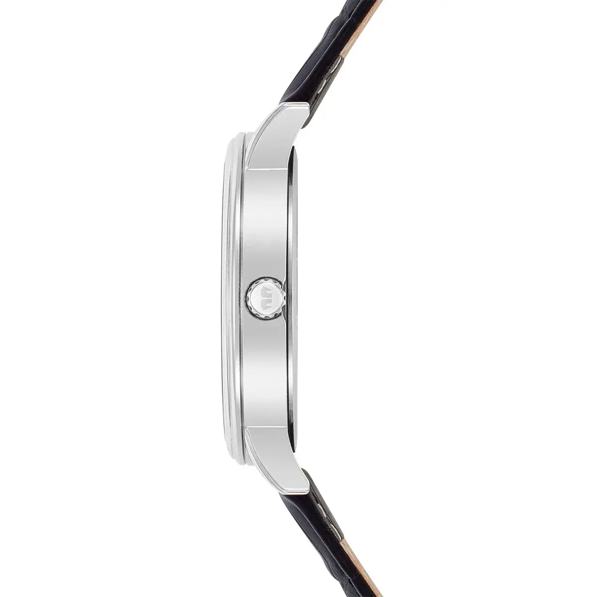 Klassische Herrenuhr mit schwarzem Lederarmband