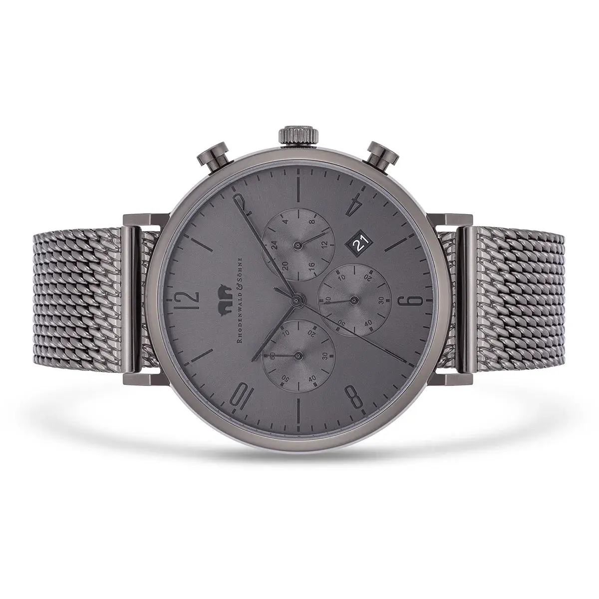 Minimalistische graue Herren Chronograph Uhr