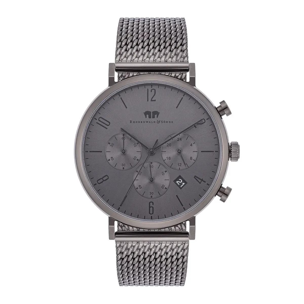 Minimalistische graue Herren Chronograph Uhr