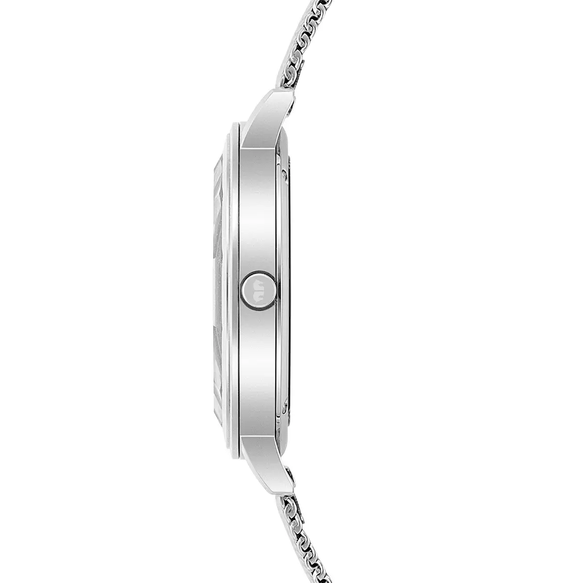 Elegante silberfarbene Uhr mit Kristallakzenten