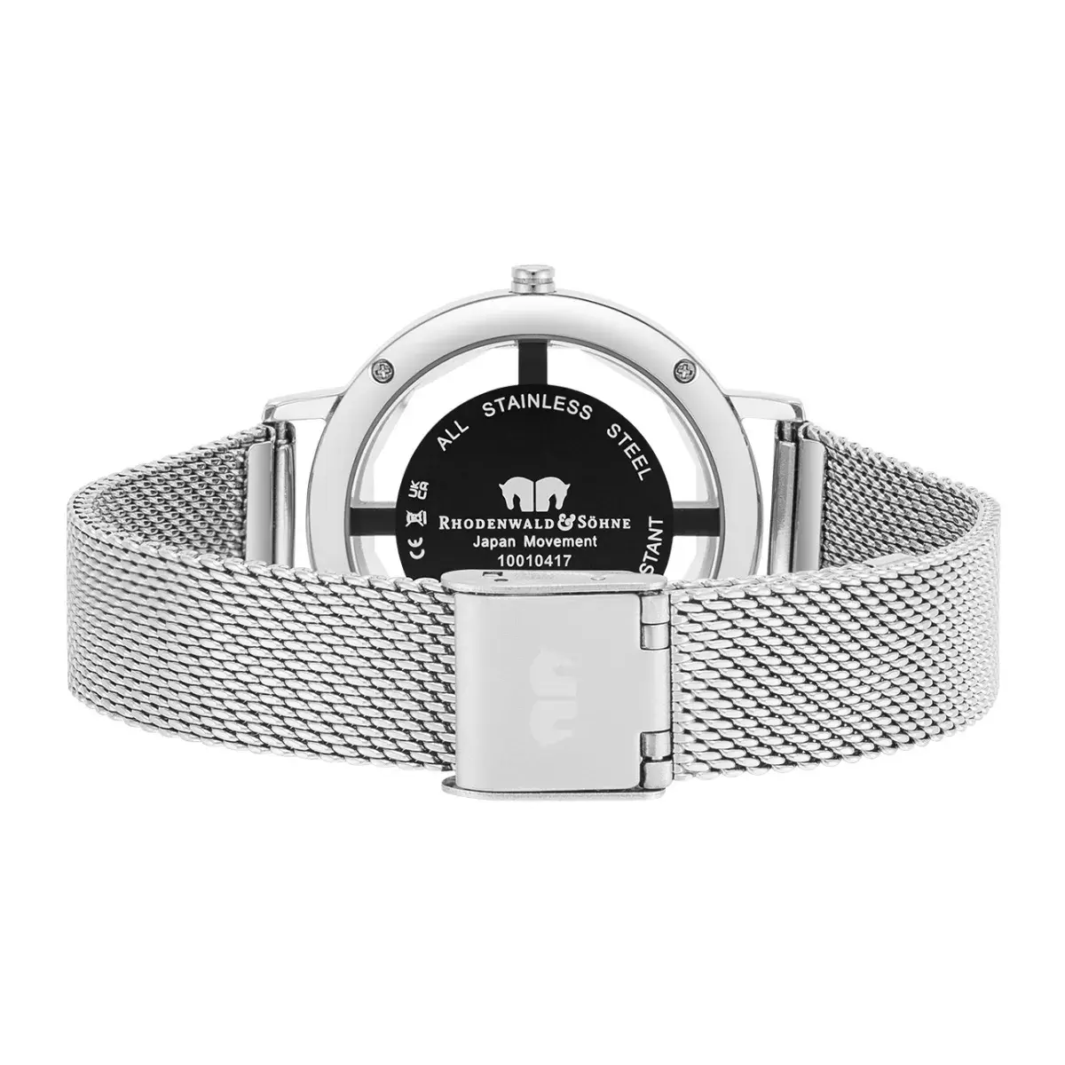 Elegante silberfarbene Uhr mit Kristallakzenten