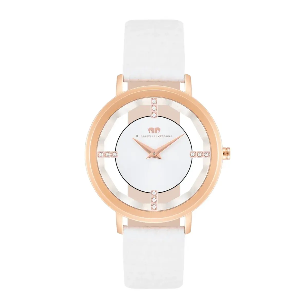 Elegante Damenuhr in Roségold-Optik
