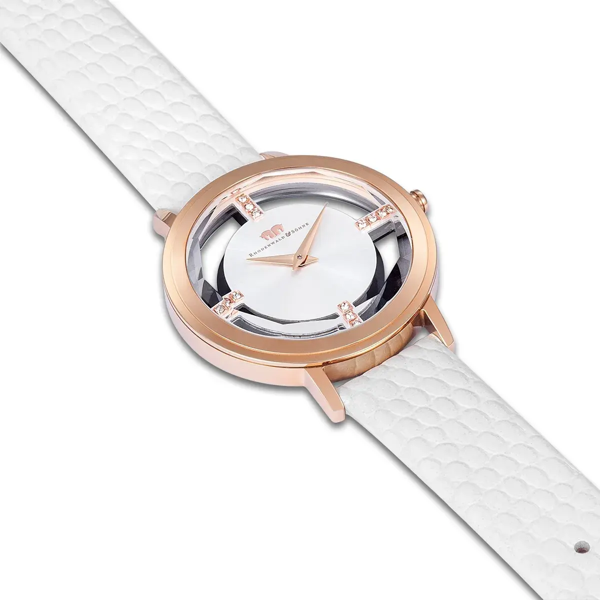 Elegante Damenuhr in Roségold-Optik
