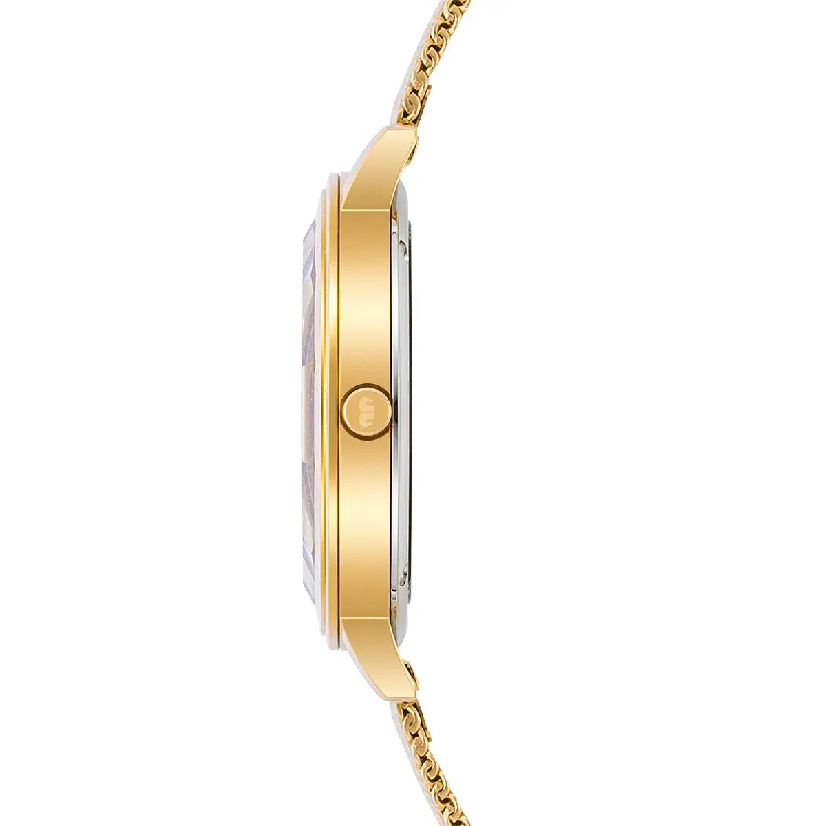 Elegante, goldene Uhr mit Kristallakzenten