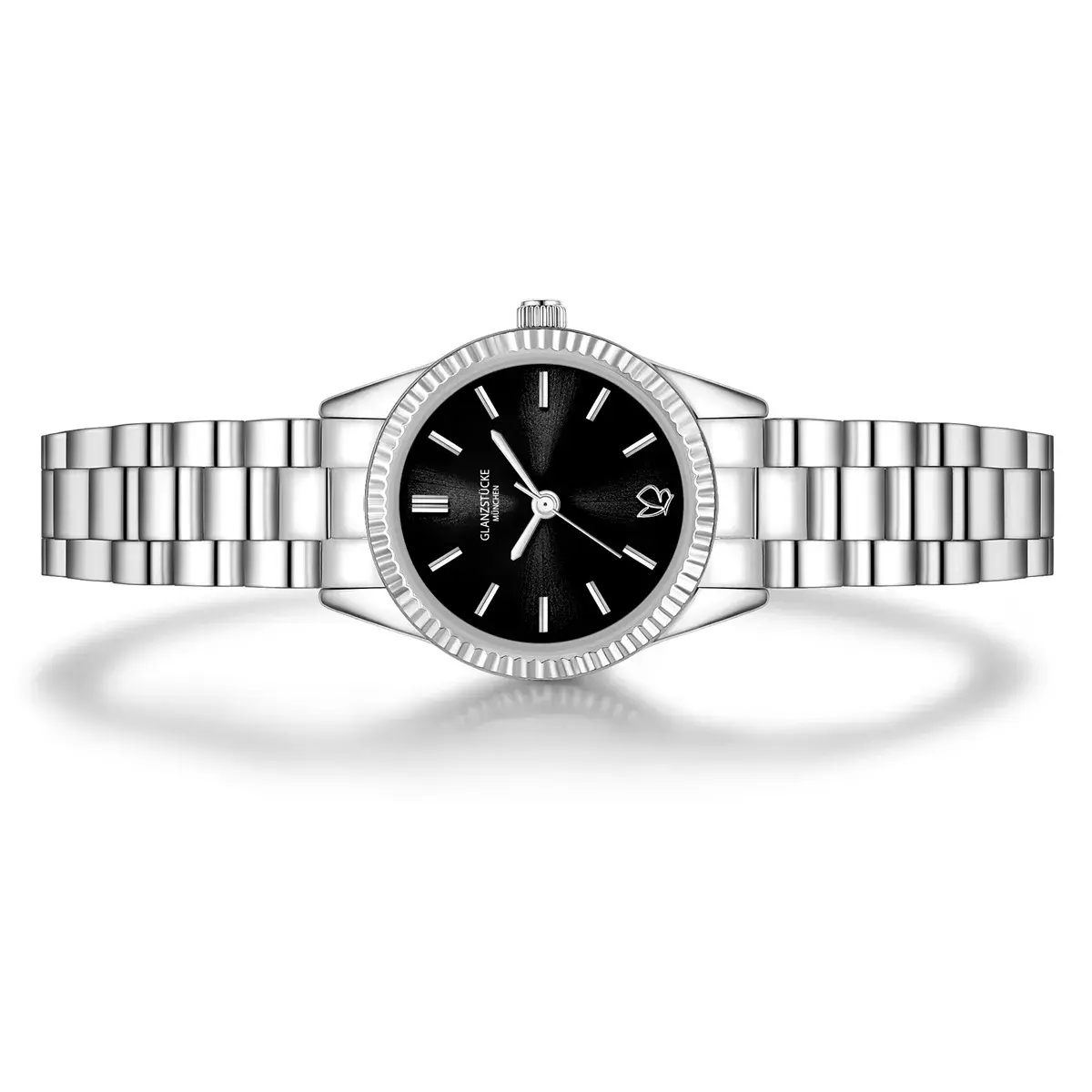 Elegante silberfarbene Damenarmbanduhr