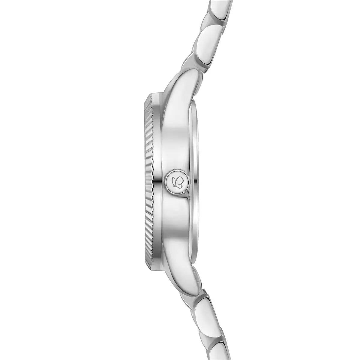 Elegante silberfarbene Damenarmbanduhr