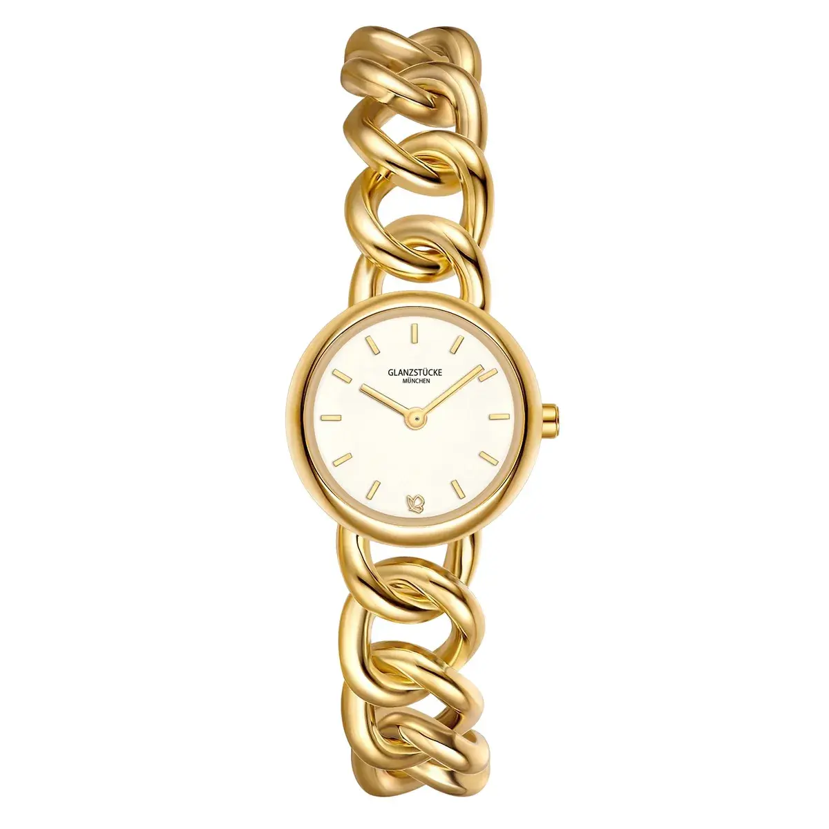 Goldfarbene Metalllegierung Kettenuhr